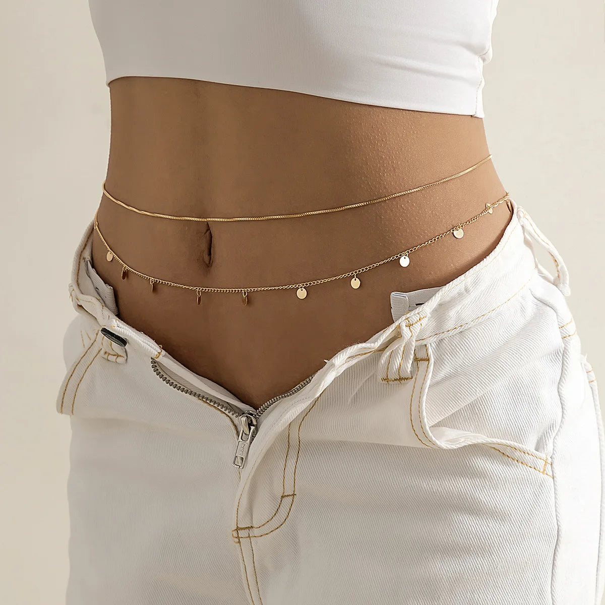 Sexy Hip Hop Metal Waist Chain, Adjustable Sexy Waist Chain, Imitation Crystal, 2025