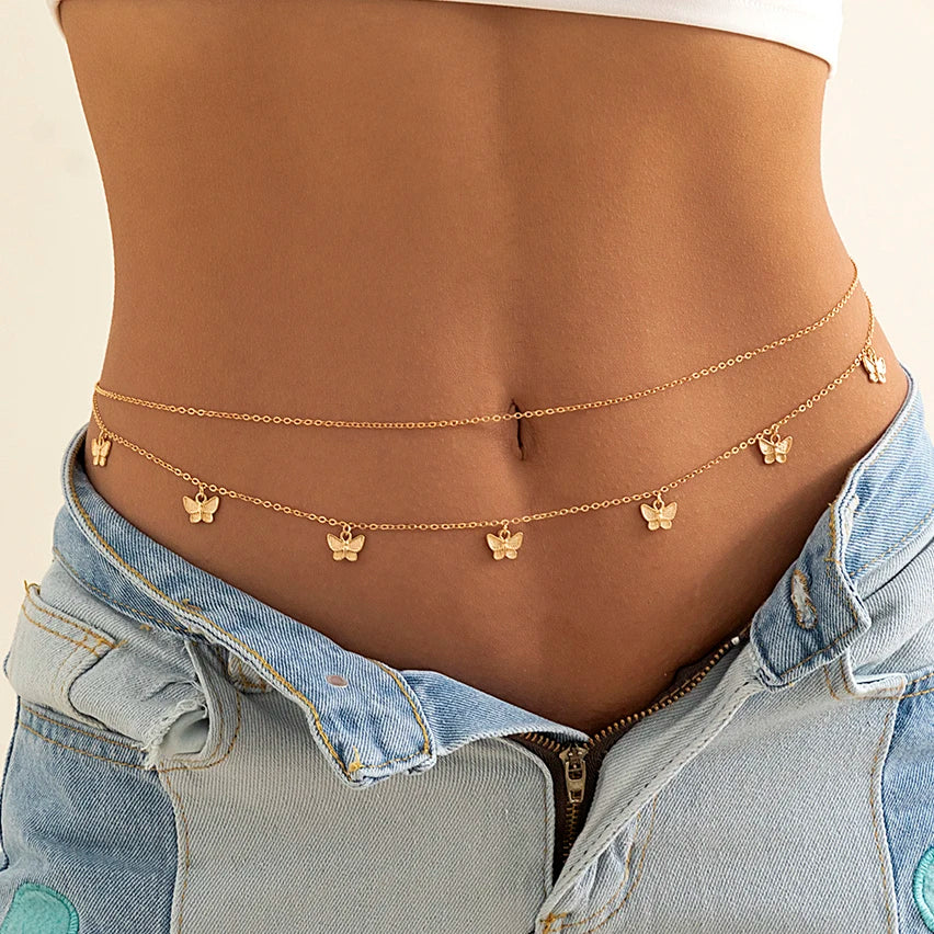 Sexy Crystal Glass Belly Chain Waist Chain for Women Summer Beach Bikini Festival Accessories