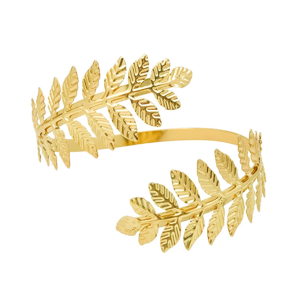 Gold Metal Leaf Armband for Women Greco-Roman Style Armband for Women Gold Color Armband Jewelry Gift
