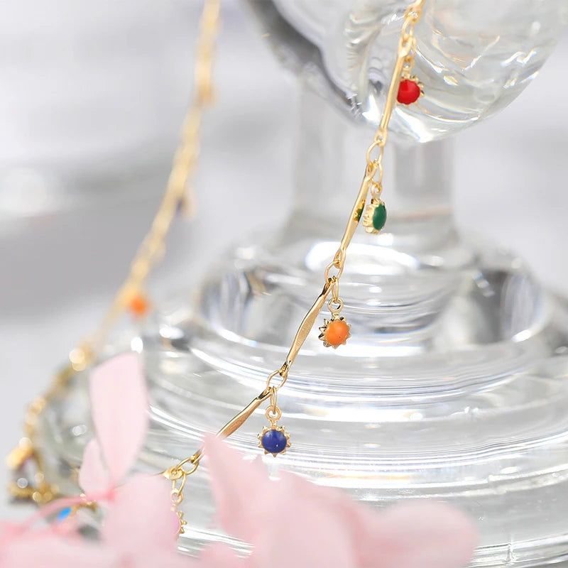 Elegant Simple Candy Color Necklace for Women Matching Necklace Jewelry Choker Necklace Chain Gift Accessories