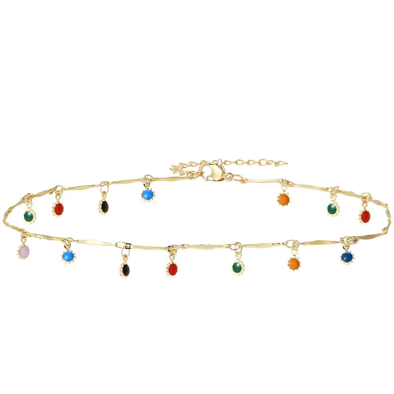 Elegant Simple Candy Color Necklace for Women Matching Necklace Jewelry Choker Necklace Chain Gift Accessories
