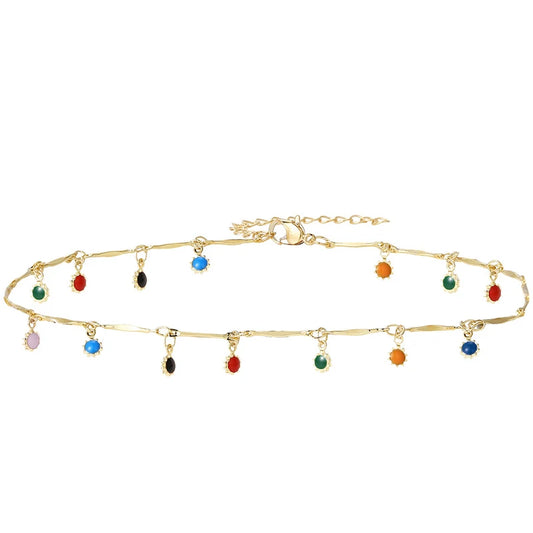 Elegant Simple Candy Color Necklace for Women Matching Necklace Jewelry Choker Necklace Chain Gift Accessories