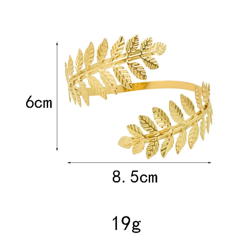 Gold Metal Leaf Armband for Women Greco-Roman Style Armband for Women Gold Color Armband Jewelry Gift