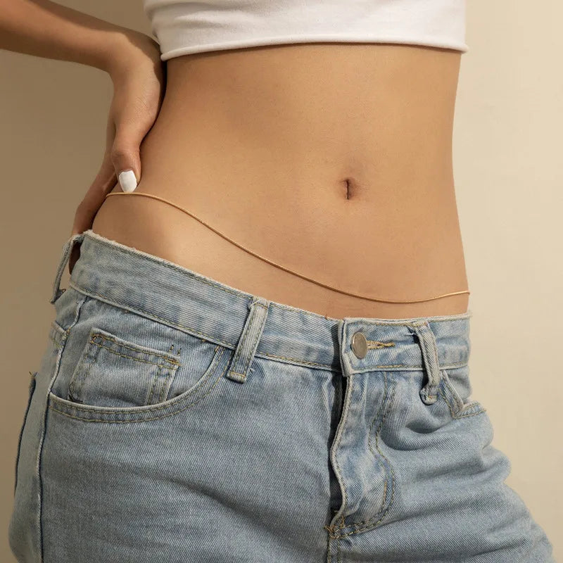 Simple and fashionable double-layer beaded chain waist beautiful women's waist and belly belt belly belt body jewelry chain spring and summer gifts