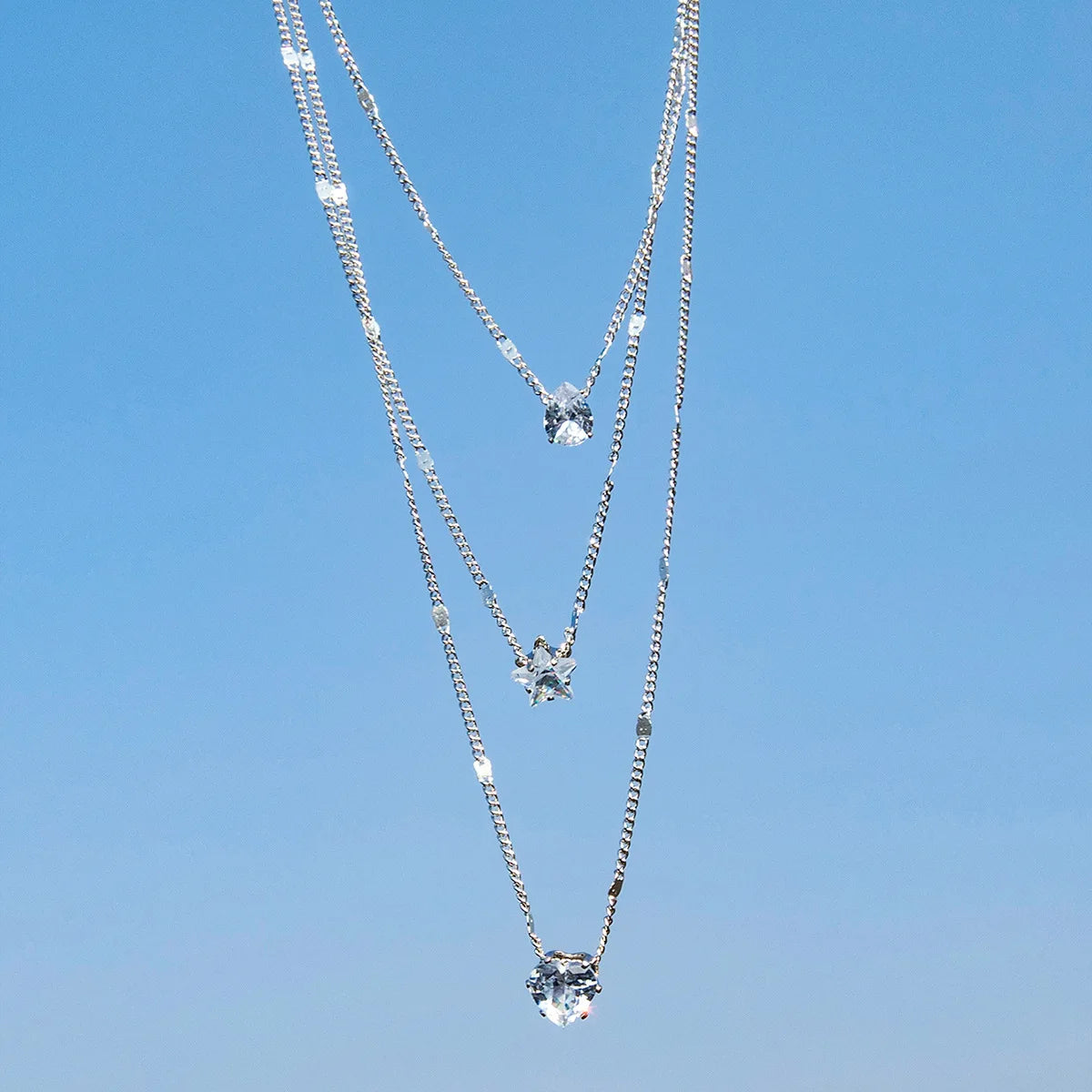 Egyptian Zircon Necklace for Women Multilayer Choker Chain Elegant Party Jewelry Shiny Gift