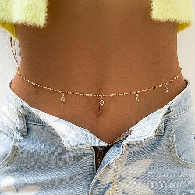 New Sexy Double Layer Pearl Chain Women Waist Beads Belly Belt Body Jewelry Beach Summer