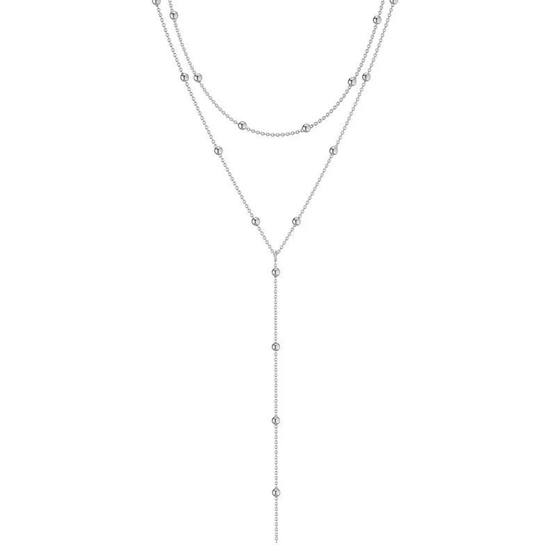 Elegant Simple Geometric Beaded Collarbone Necklace for Women