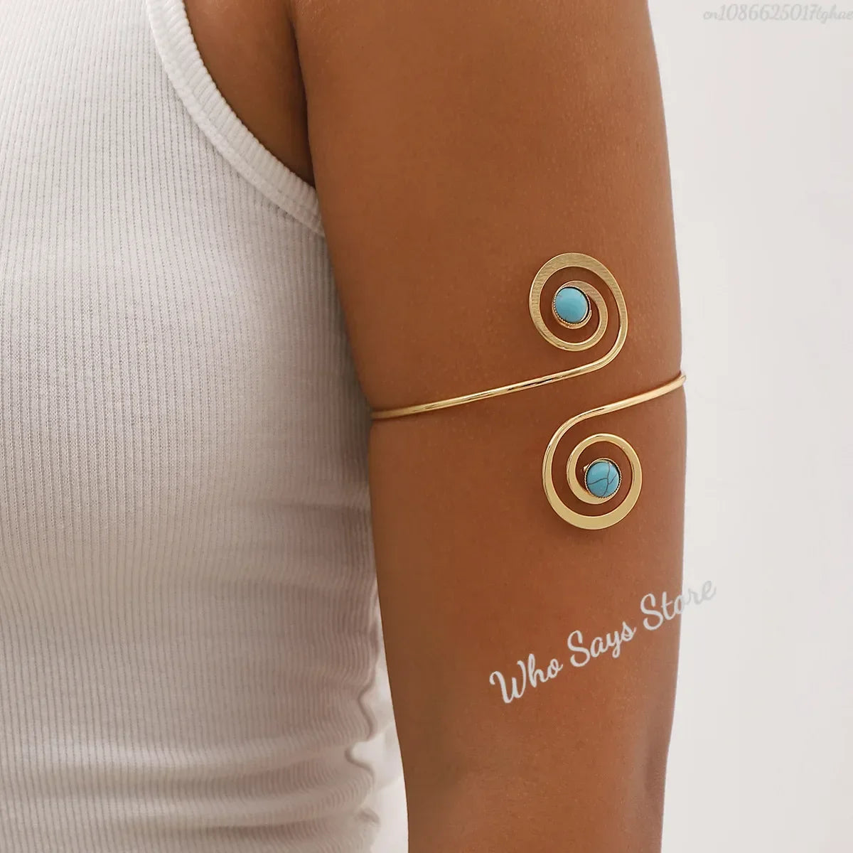 Lacteo Trendy Geometric Twisted Cuff Bracelet On The Upper Arm for Women Water Drop Shape Bangles Adjustable Jewelry Party Girls