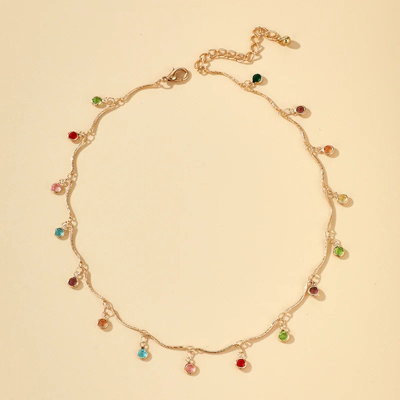 Elegant Simple Candy Color Necklace for Women Matching Necklace Jewelry Choker Necklace Chain Gift Accessories