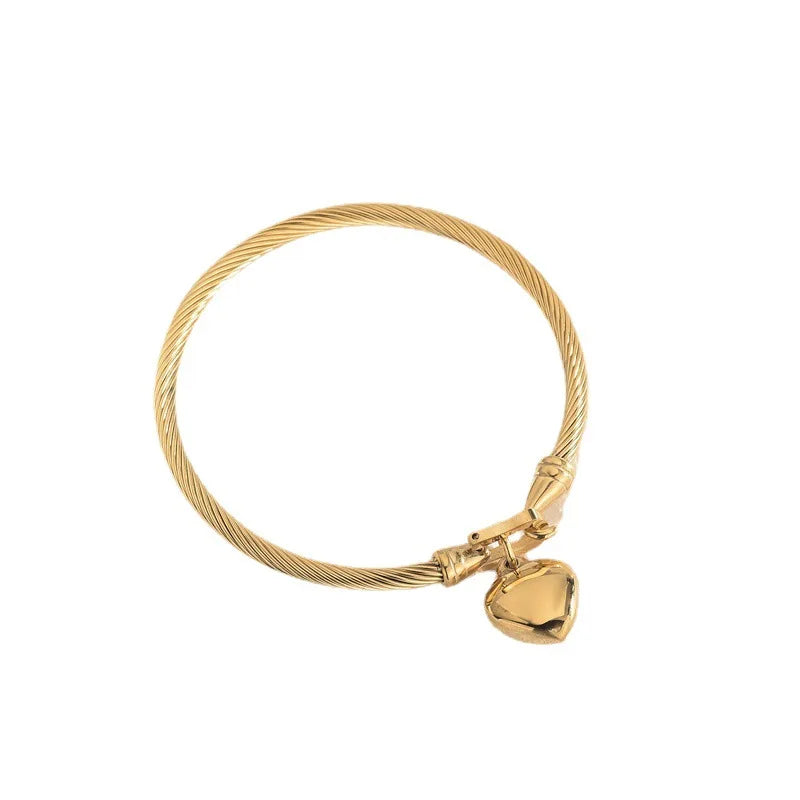 Women's 18K Gold Stainless Steel Heart Bracelets