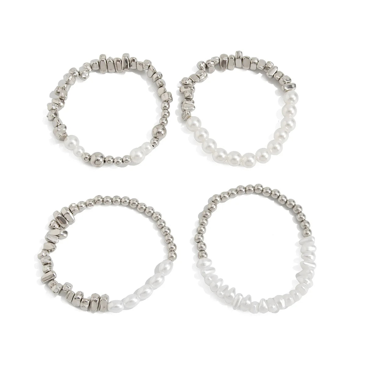 New Fashion Women's Vintage Irregular CCB Beads Imitation Pearl Chain Bracelet Set Jewelry Valentine's Day Gift