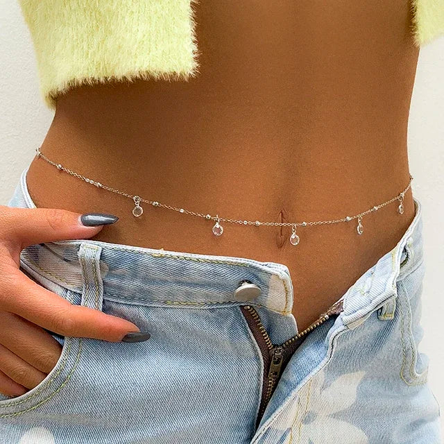 New Sexy Double Layer Pearl Chain Women Waist Beads Belly Belt Body Jewelry Beach Summer