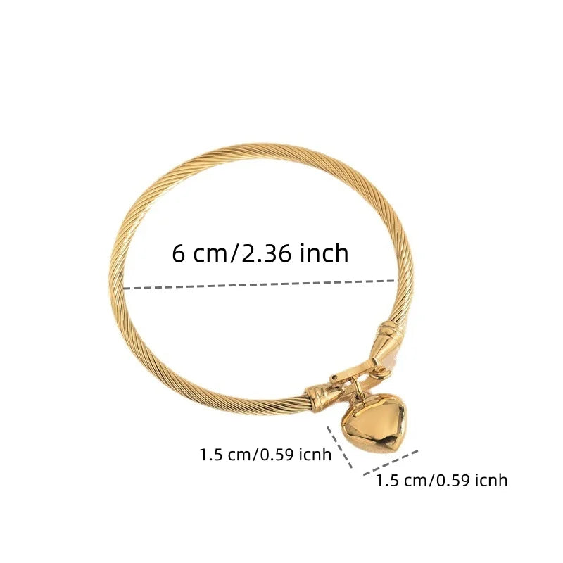 Women's 18K Gold Stainless Steel Heart Bracelets