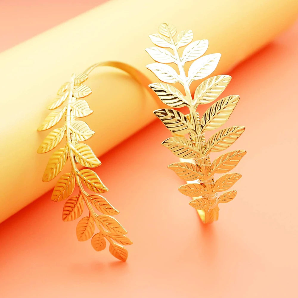 Gold Metal Leaf Armband for Women Greco-Roman Style Armband for Women Gold Color Armband Jewelry Gift