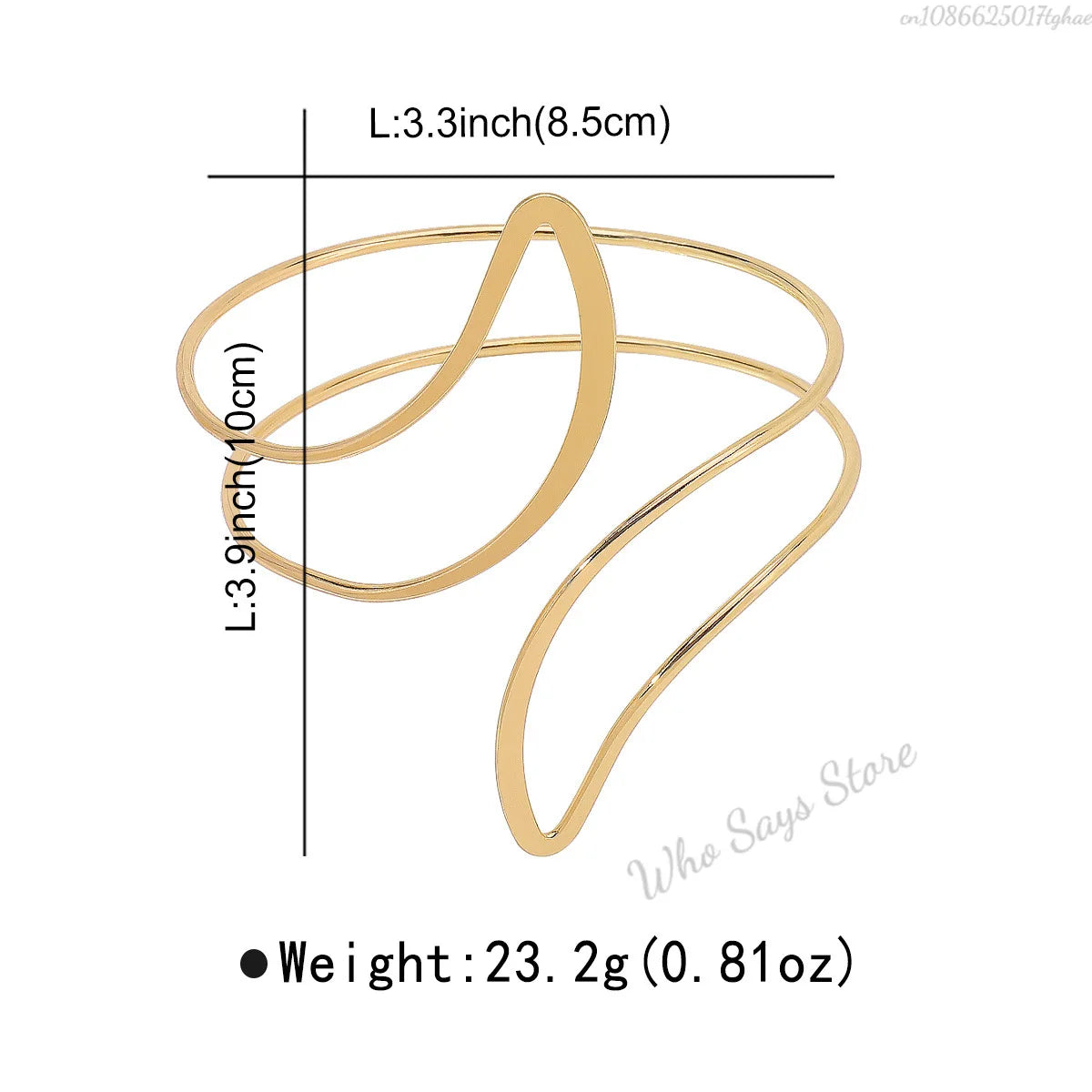 Lacteo Trendy Geometric Twisted Cuff Bracelet On The Upper Arm for Women Water Drop Shape Bangles Adjustable Jewelry Party Girls