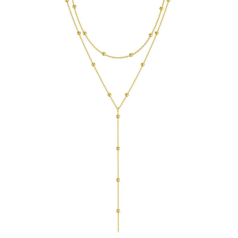 Elegant Simple Geometric Beaded Collarbone Necklace for Women