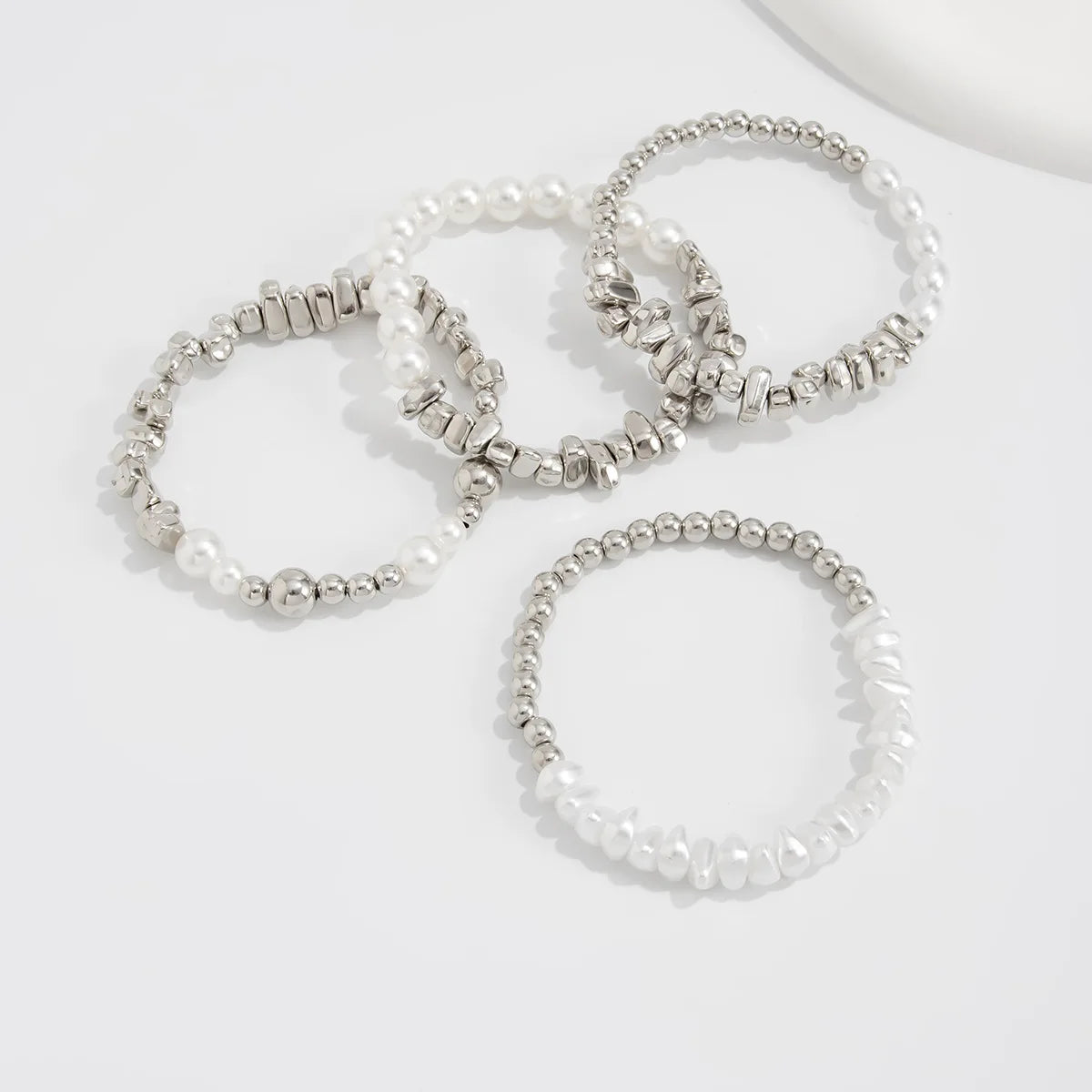 New Fashion Women's Vintage Irregular CCB Beads Imitation Pearl Chain Bracelet Set Jewelry Valentine's Day Gift